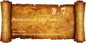Matkovich Tünde névjegykártya