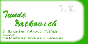 tunde matkovich business card